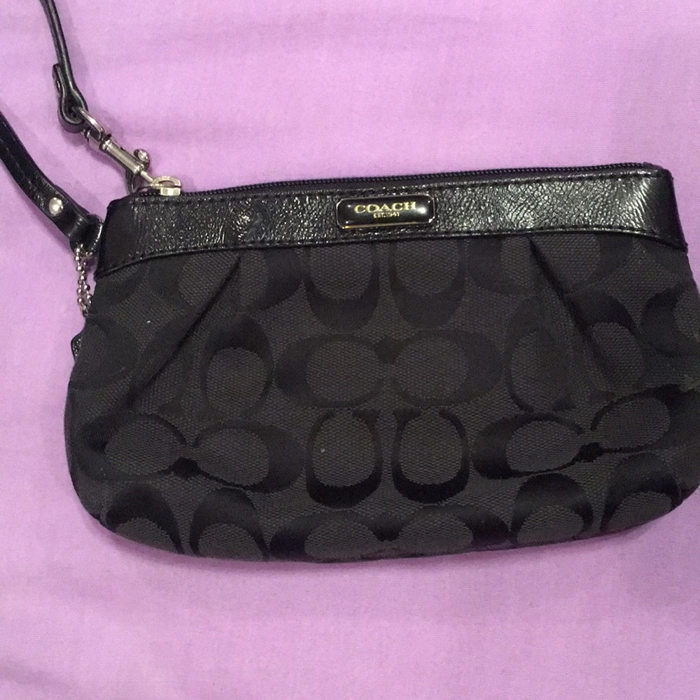Black coach coin wristlet